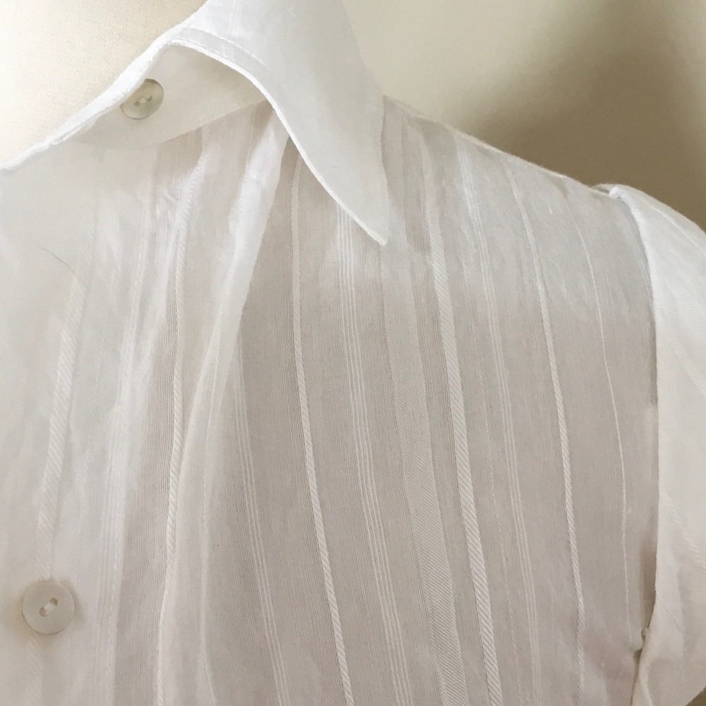 Vince White Rolled Sleeve Striped Midi Shirtdress XS - Picture 6 of 11